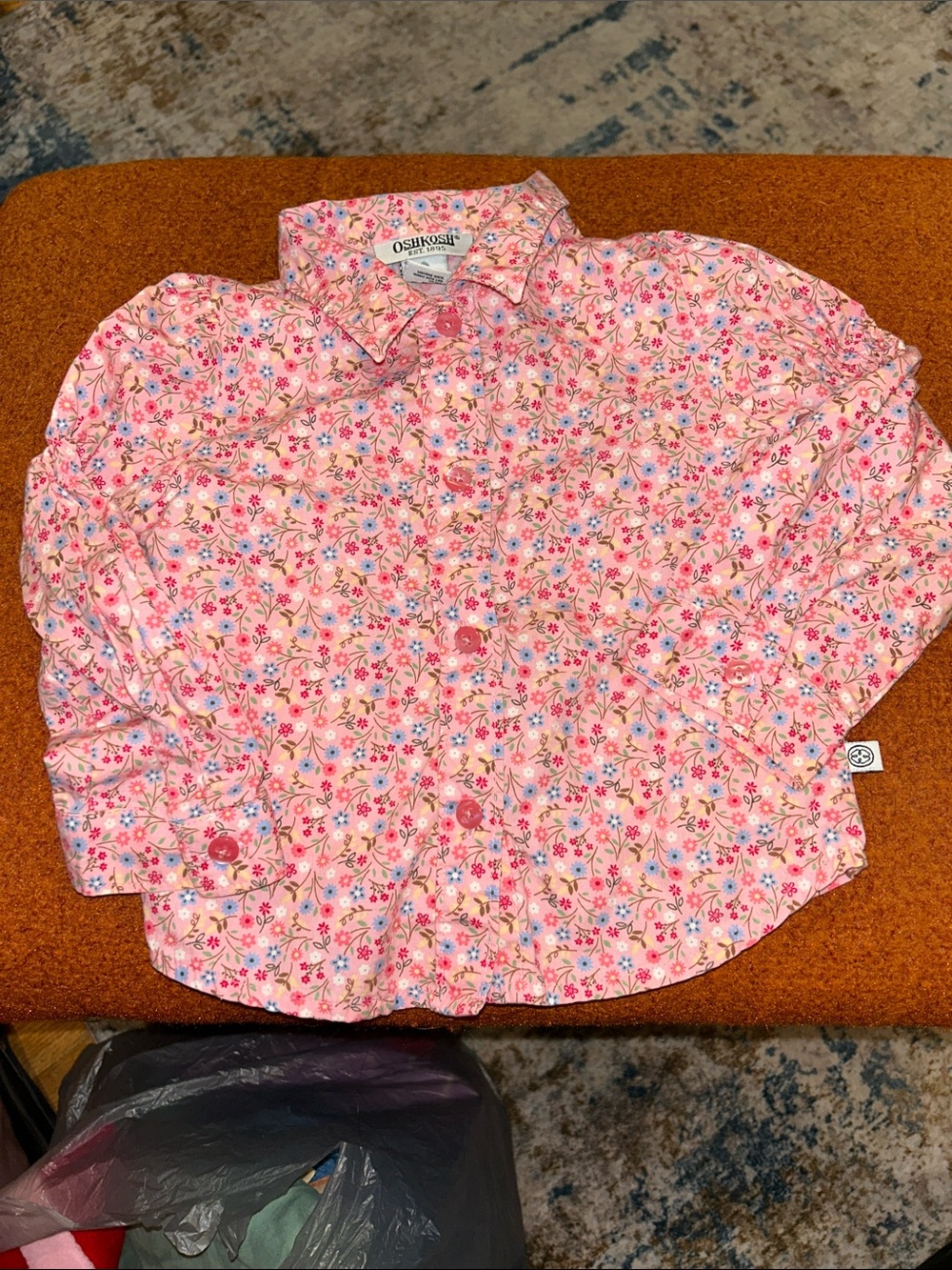 OshKosh B'gosh Pink Floral Button-Down Shirt